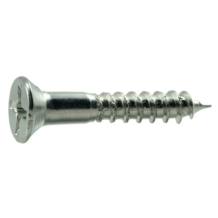 Midwest Fastener Wood Screw, #8, 1 in, Zinc Plated Steel Flat Head Phillips Drive, 100 PK 02556